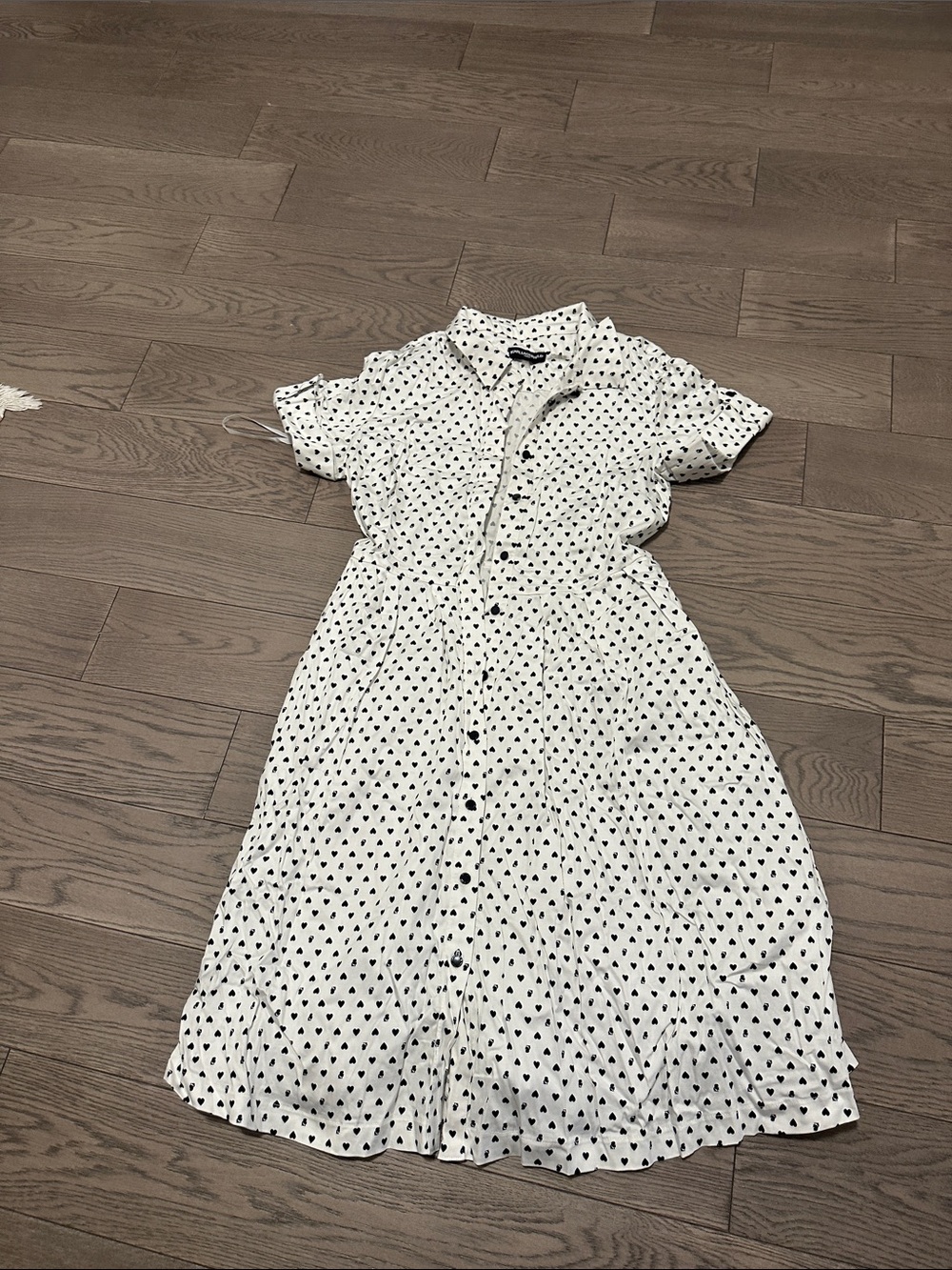 Karl Lagerfeld White Shirt with Black Heart Print
